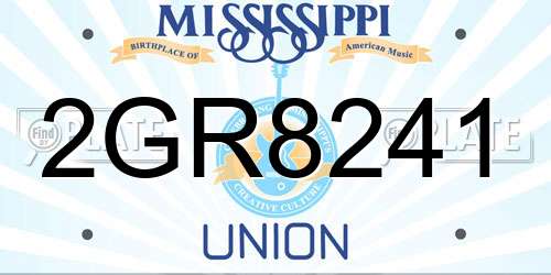 2GR8241 Mississippi License Plate