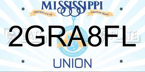 2GRA8FL Mississippi License Plate