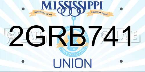 2GRB741 Mississippi License Plate
