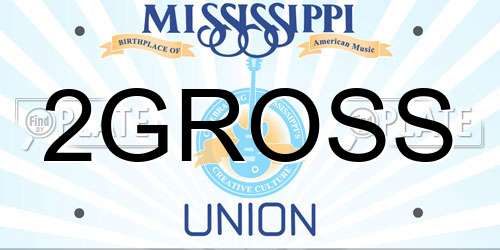 2GROSS Mississippi License Plate
