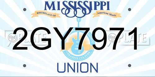2GY7971 Mississippi License Plate