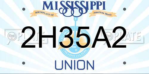 2H35A2 Mississippi License Plate