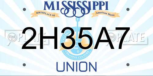 2H35A7 Mississippi License Plate