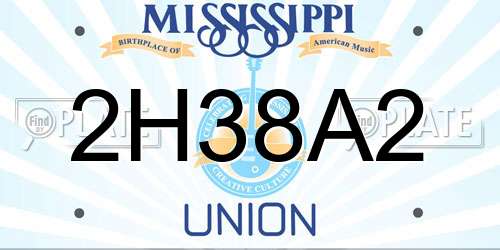 2H38A2 Mississippi License Plate