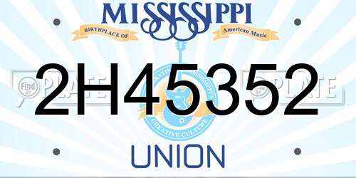 2H45352 Mississippi License Plate