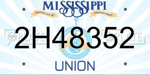 2H48352 Mississippi License Plate