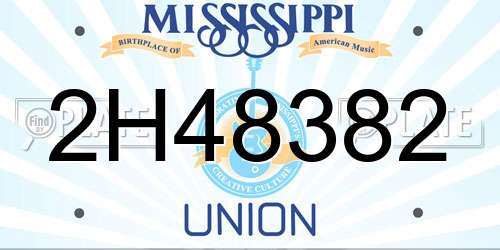 2H48382 Mississippi License Plate