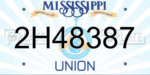 2H48387 Mississippi License Plate