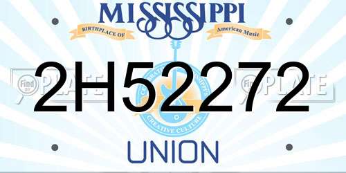 2H52272 Mississippi License Plate