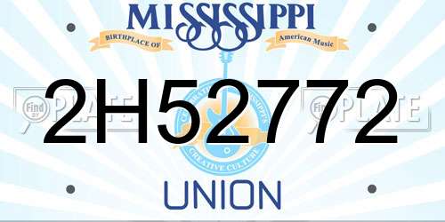 2H52772 Mississippi License Plate