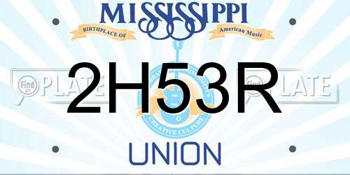 2H53R Mississippi License Plate