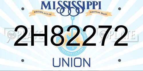 2H82272 Mississippi License Plate