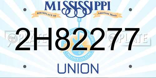 2H82277 Mississippi License Plate
