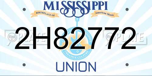 2H82772 Mississippi License Plate