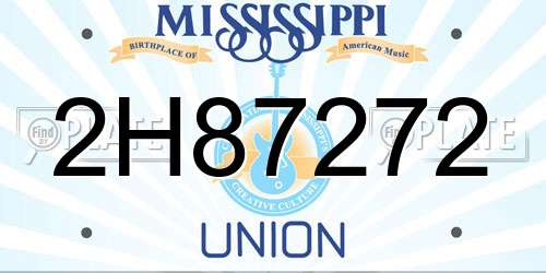 2H87272 Mississippi License Plate
