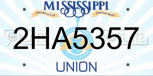 2HA5357 Mississippi License Plate
