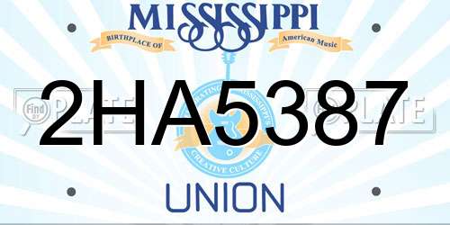 2HA5387 Mississippi License Plate