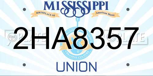 2HA8357 Mississippi License Plate
