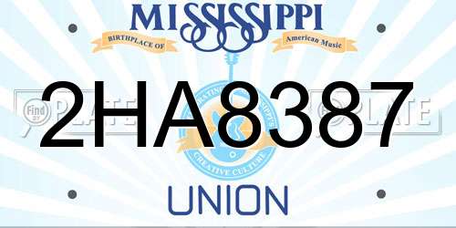 2HA8387 Mississippi License Plate