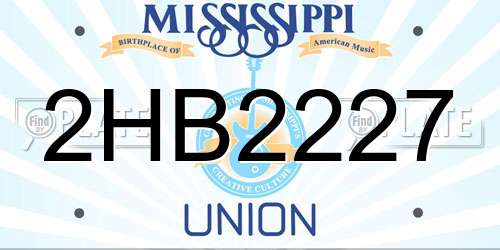 2HB2227 Mississippi License Plate