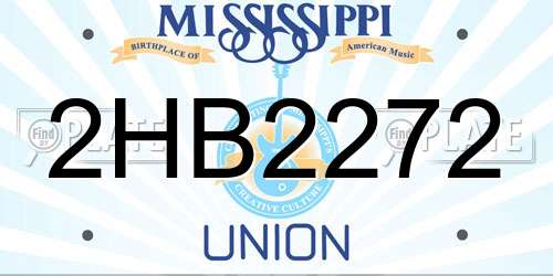 2HB2272 Mississippi License Plate