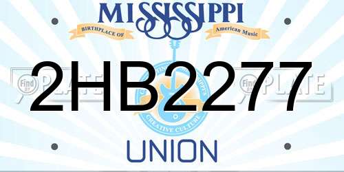 2HB2277 Mississippi License Plate