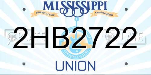 2HB2722 Mississippi License Plate
