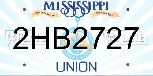 2HB2727 Mississippi License Plate