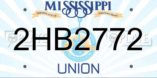 2HB2772 Mississippi License Plate