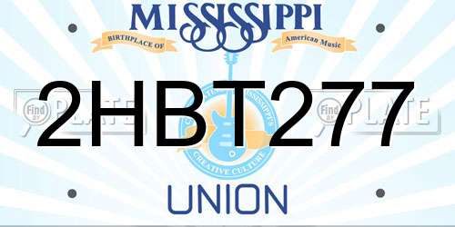 2HBT277 Mississippi License Plate