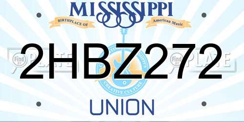 2HBZ272 Mississippi License Plate