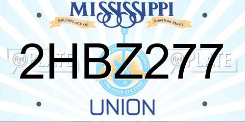 2HBZ277 Mississippi License Plate