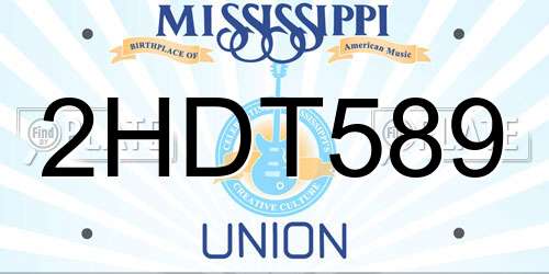 2HDT589 Mississippi License Plate