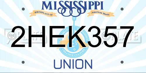 2HEK357 Mississippi License Plate