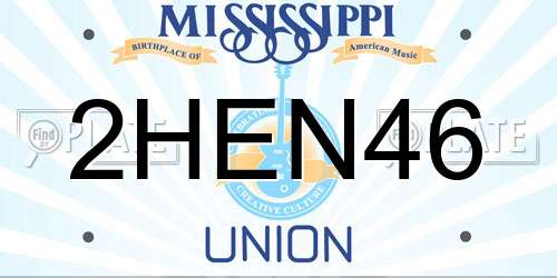 2HEN46 Mississippi License Plate