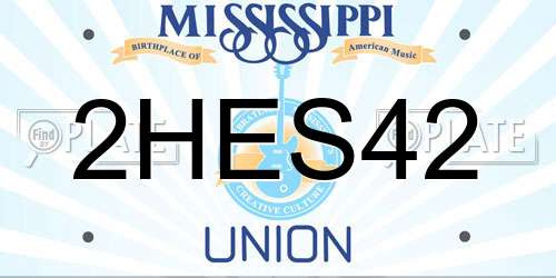 2HES42 Mississippi License Plate