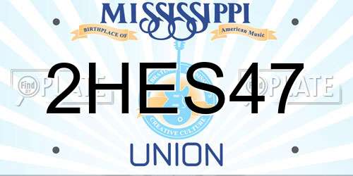 2HES47 Mississippi License Plate