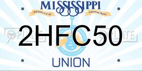 2HFC50 Mississippi License Plate