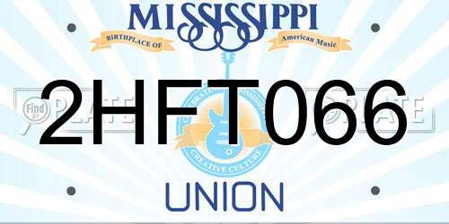 2HFT066 Mississippi License Plate