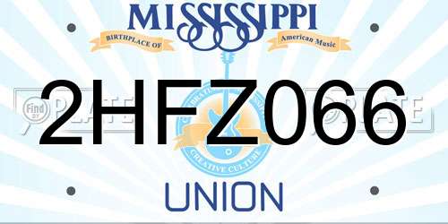 2HFZ066 Mississippi License Plate