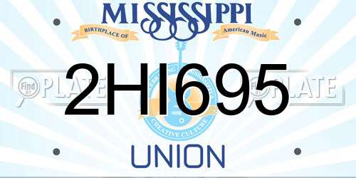 2HI695 Mississippi License Plate
