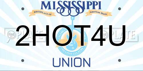 2HOT4U Mississippi License Plate