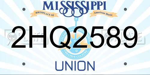 2HQ2589 Mississippi License Plate