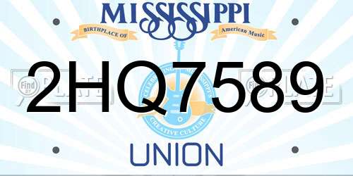 2HQ7589 Mississippi License Plate