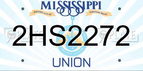 2HS2272 Mississippi License Plate