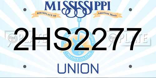 2HS2277 Mississippi License Plate