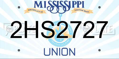 2HS2727 Mississippi License Plate
