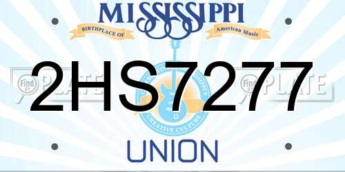 2HS7277 Mississippi License Plate
