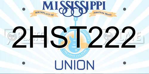 2HST222 Mississippi License Plate