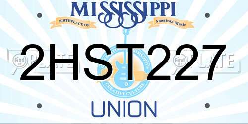 2HST227 Mississippi License Plate
